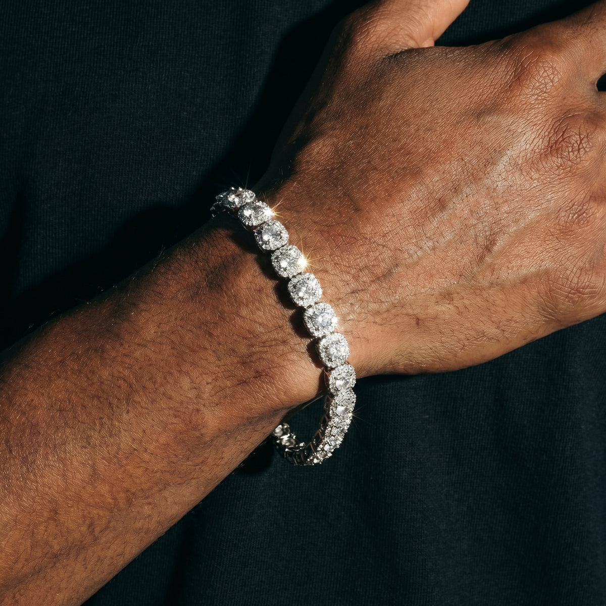 10 mm Moissanite Clustered Tennis Armband