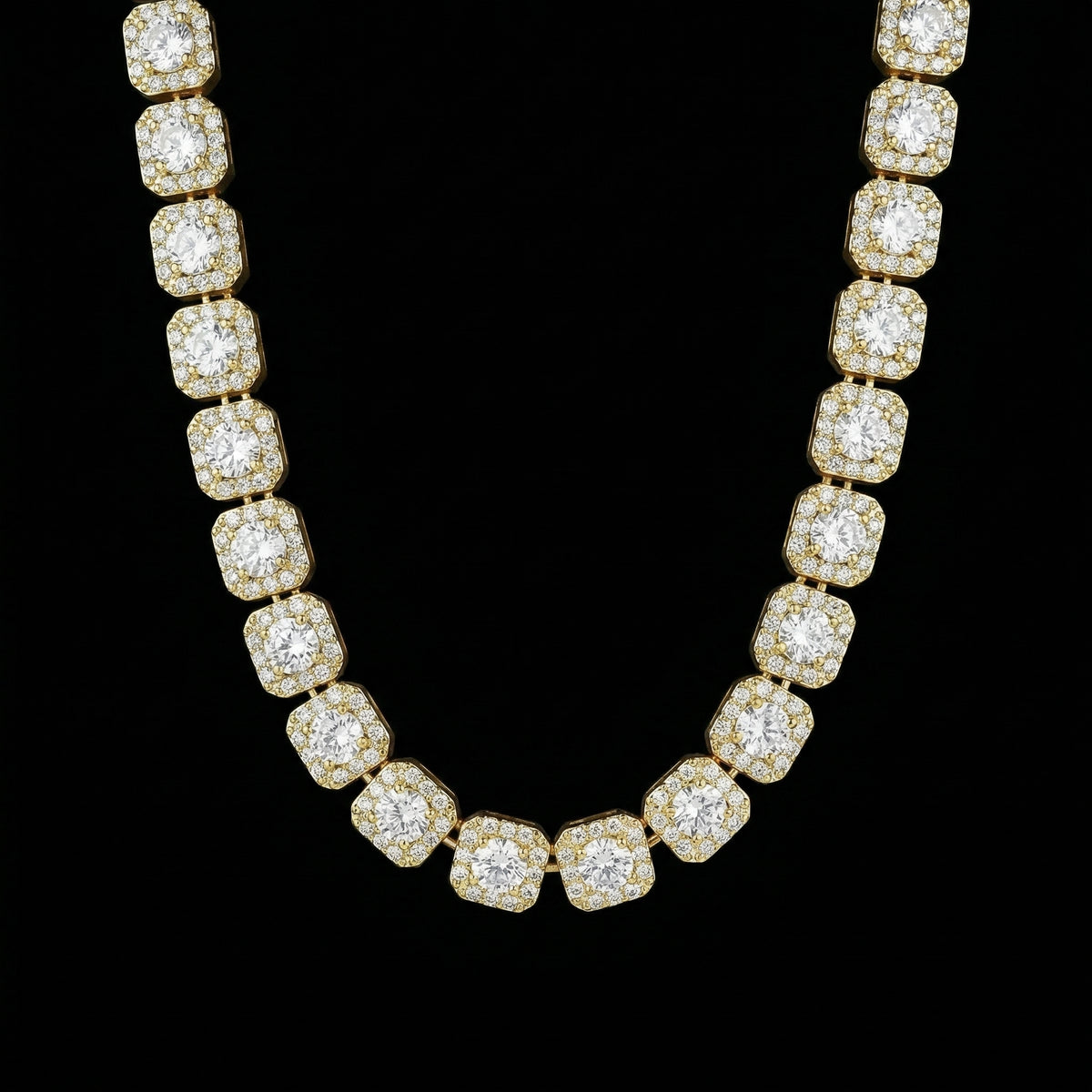 10 mm Moissanite Clustered Tennis Kette