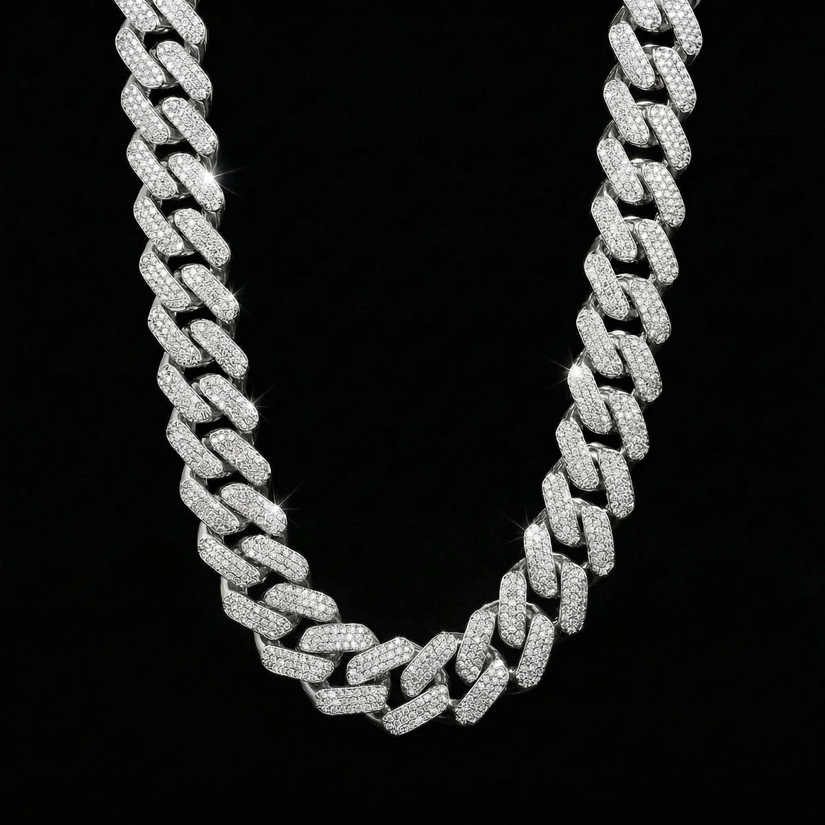 20 mm Moissanite Prong Cuban Kette