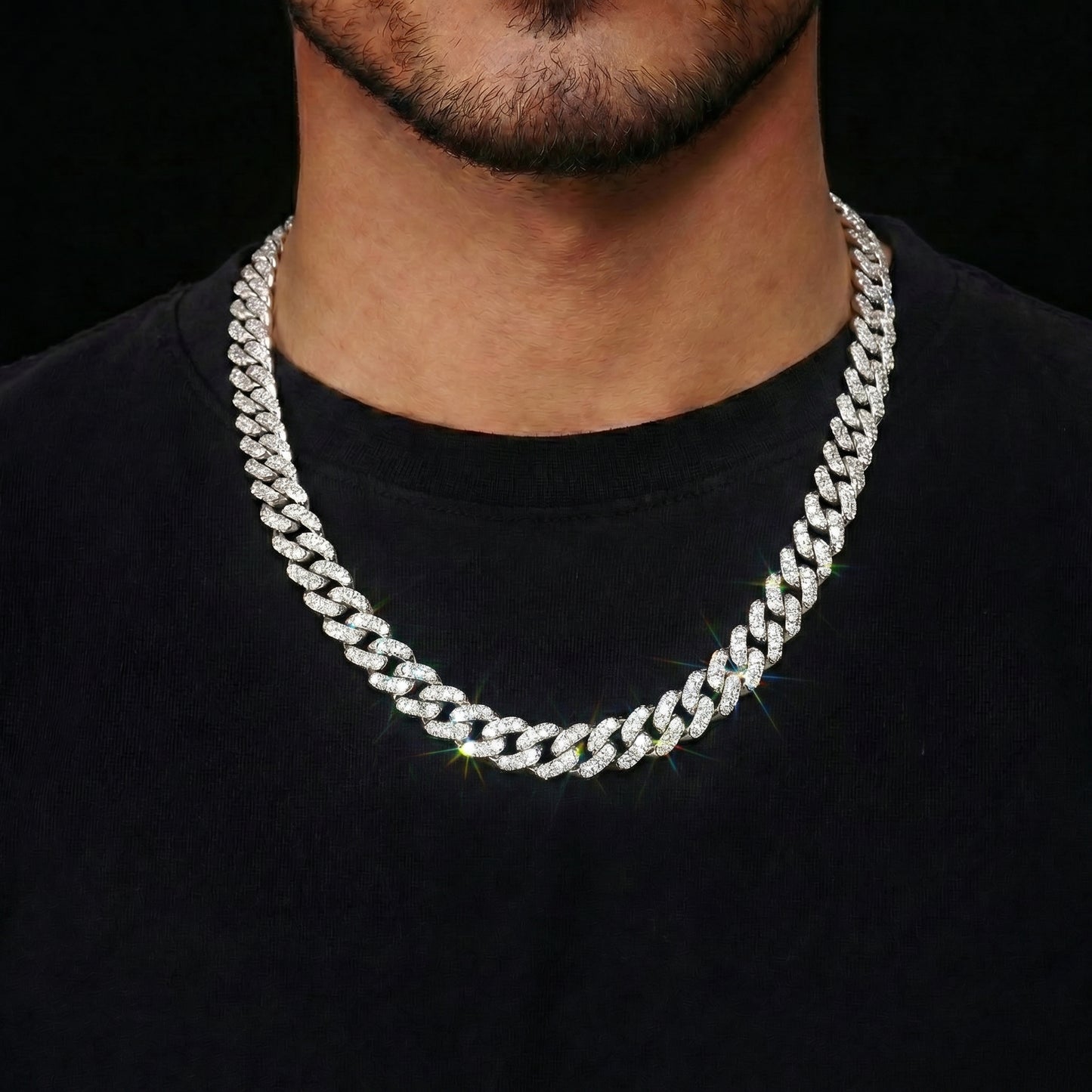 8 mm Moissanite Micro Cuban Link Kette