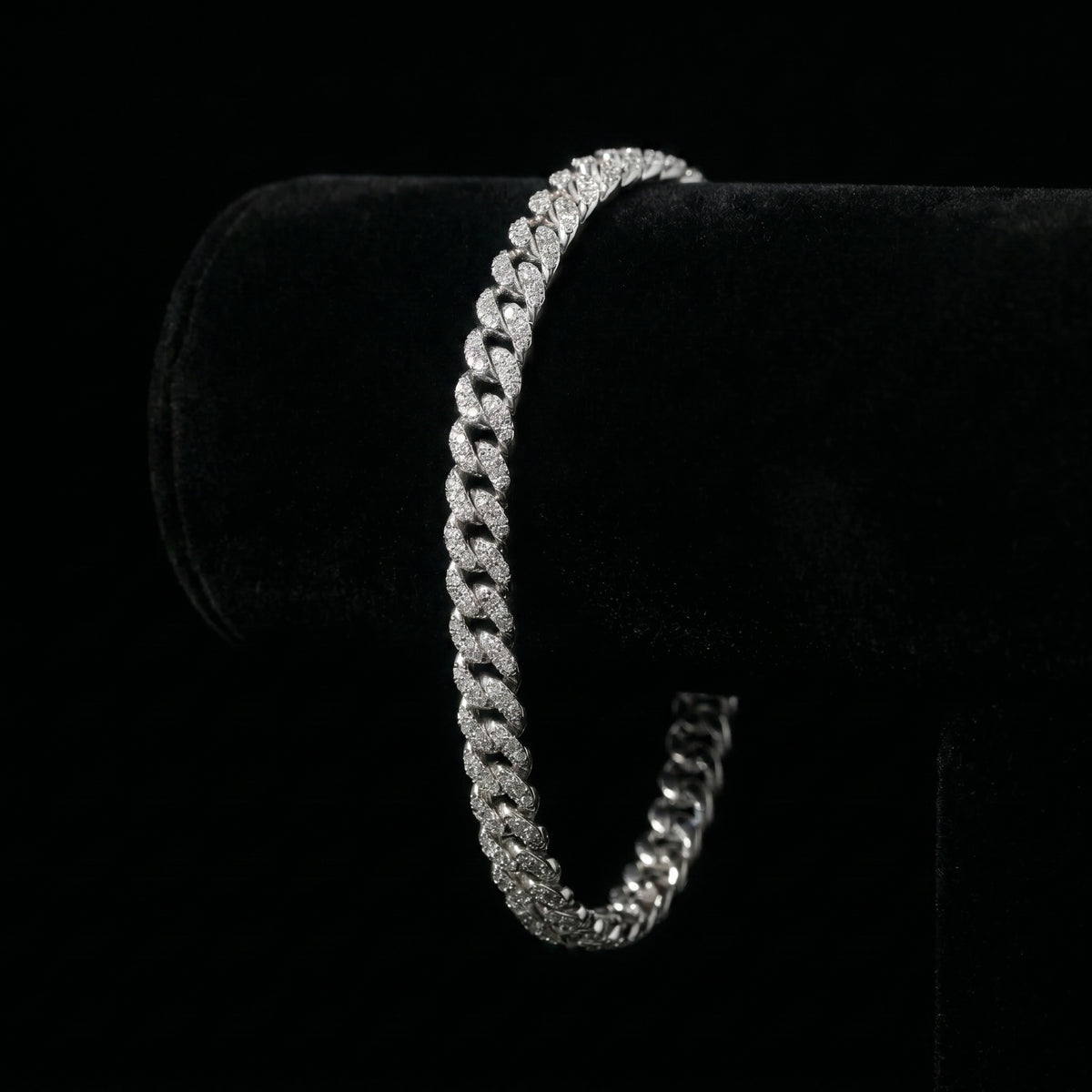 Zirkonia Round Cut Cuban Link Armband – 6 mm