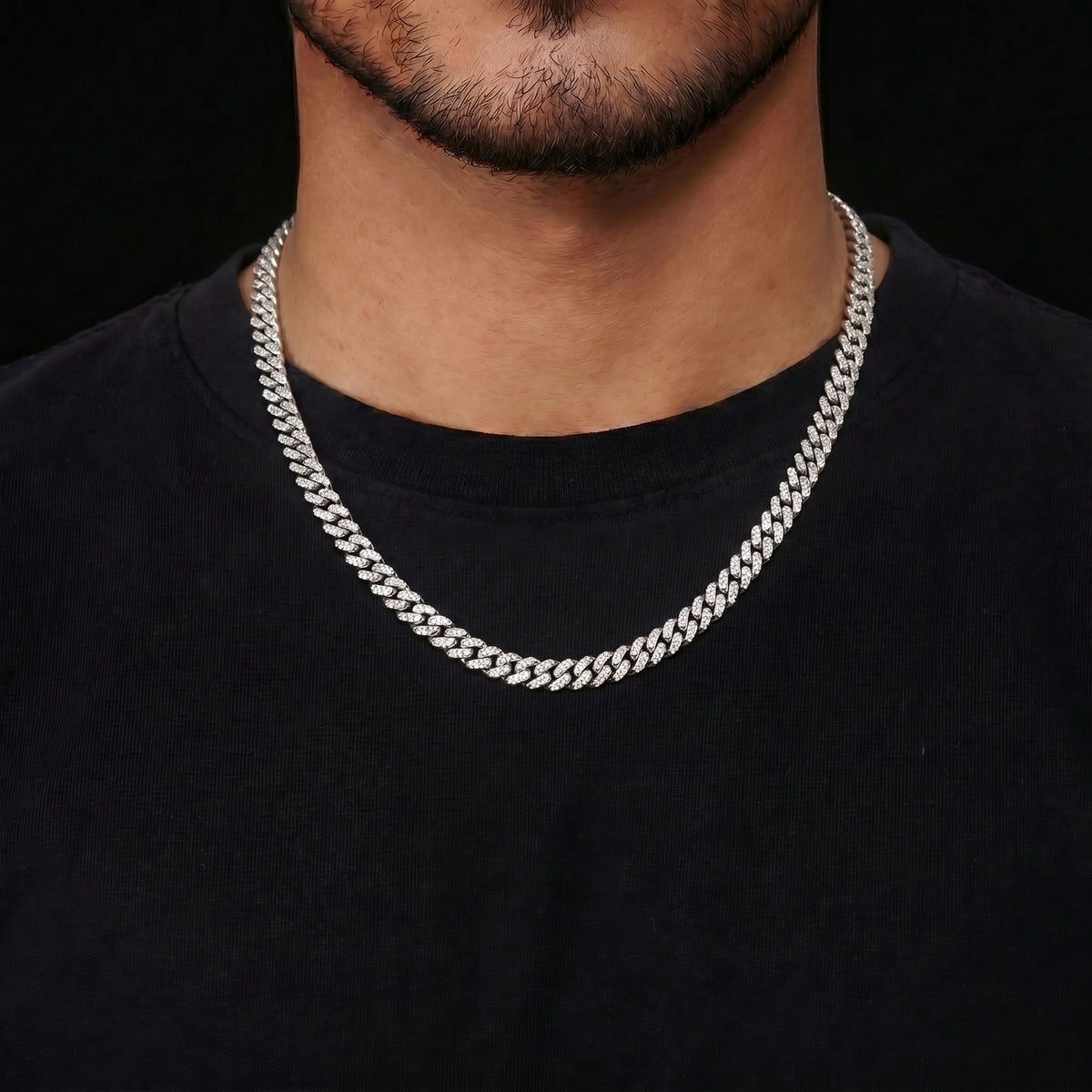 Zirkonia Round Cut Cuban Link Kette – 6 mm