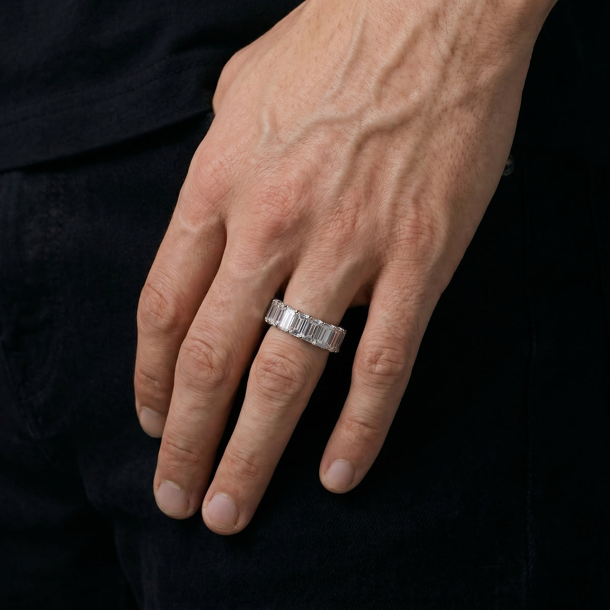 Emerald Cut Moissanite Ring