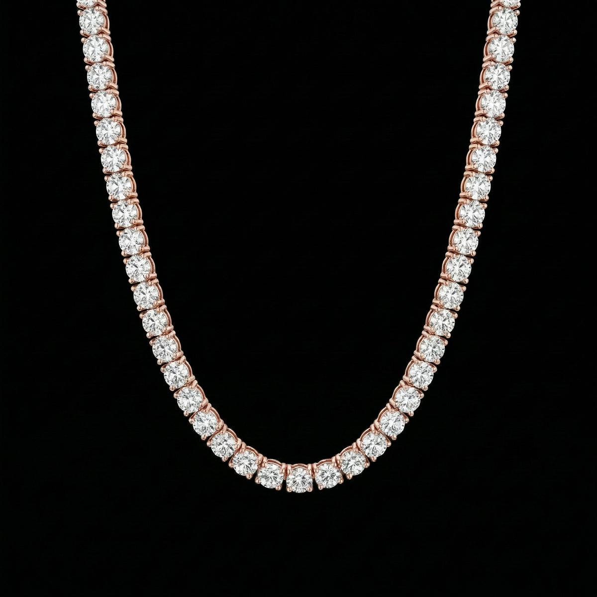 Round Cut Moissanite Tennis Kette