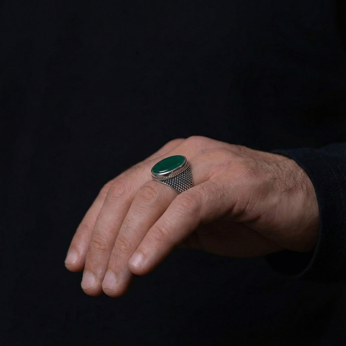 Tiger Grün Ring Oval