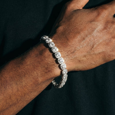 10 mm Moissanite Clustered Tennis Armband