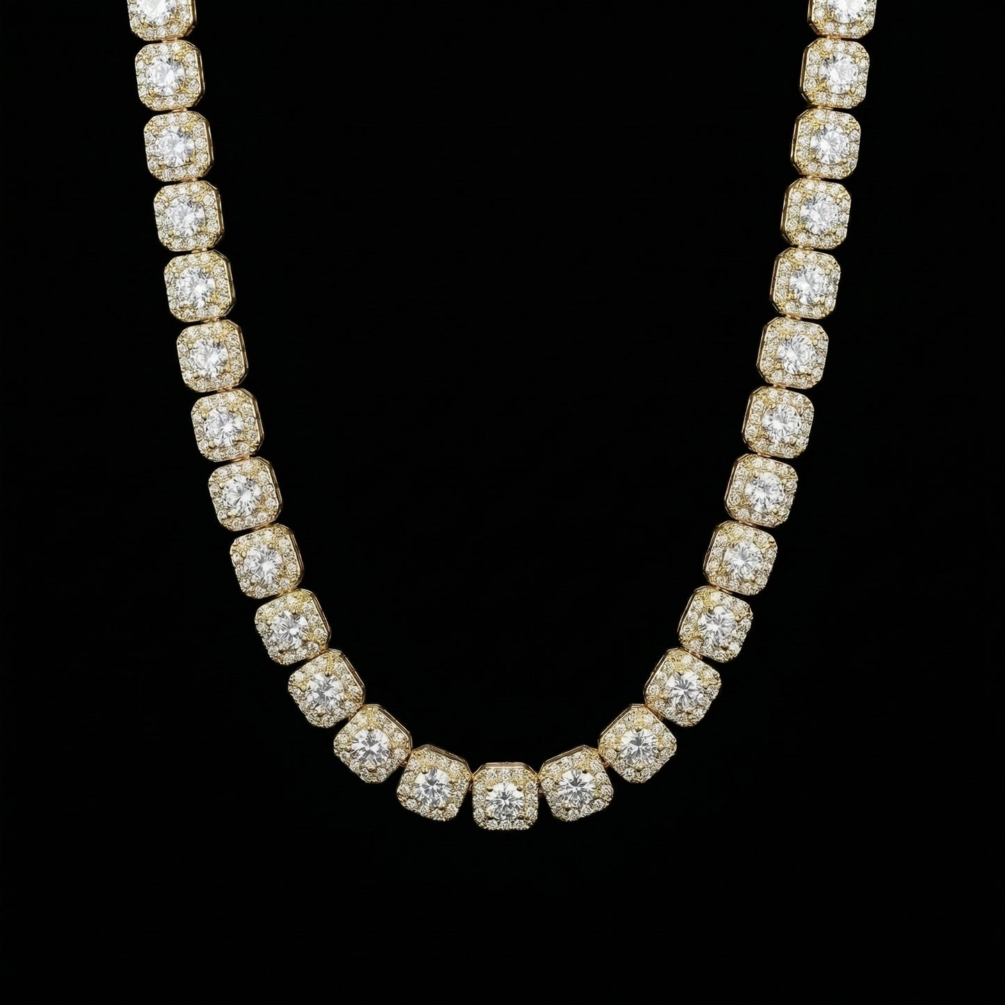 10 mm Moissanite Clustered Tennis Kette