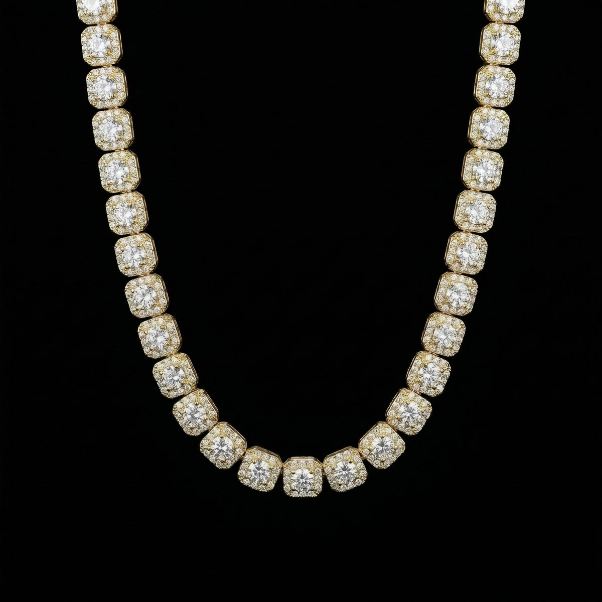 10 mm Moissanite Clustered Tennis Kette