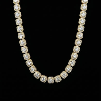 10 mm Moissanite Clustered Tennis Kette