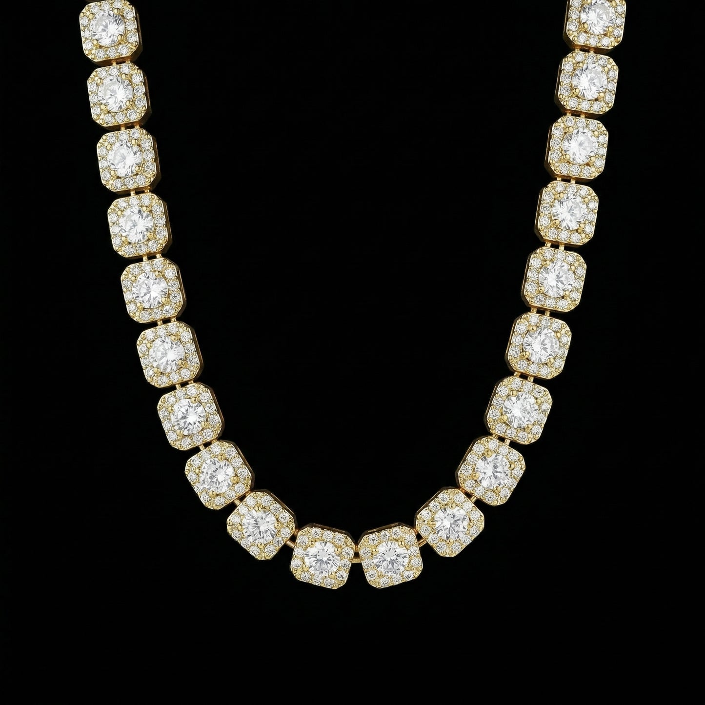 10 mm Moissanite Clustered Tennis Kette