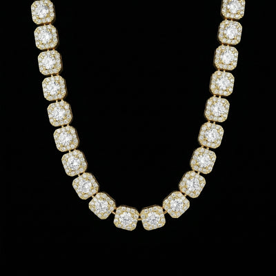 10 mm Moissanite Clustered Tennis Kette