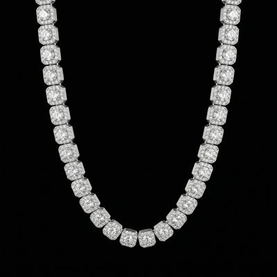 10 mm Moissanite Clustered Tennis Kette