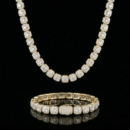 10mm Clustered Tennis Set Moissanite