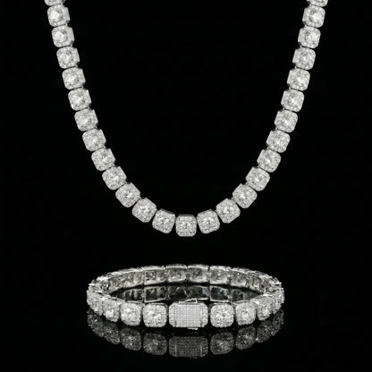 10mm Clustered Tennis Set Moissanite