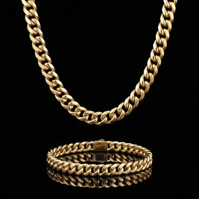 10 mm Clasp Cuban Set mit Zirkonia-Verschluss