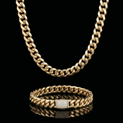 10 mm Clasp Cuban Set mit Zirkonia-Verschluss