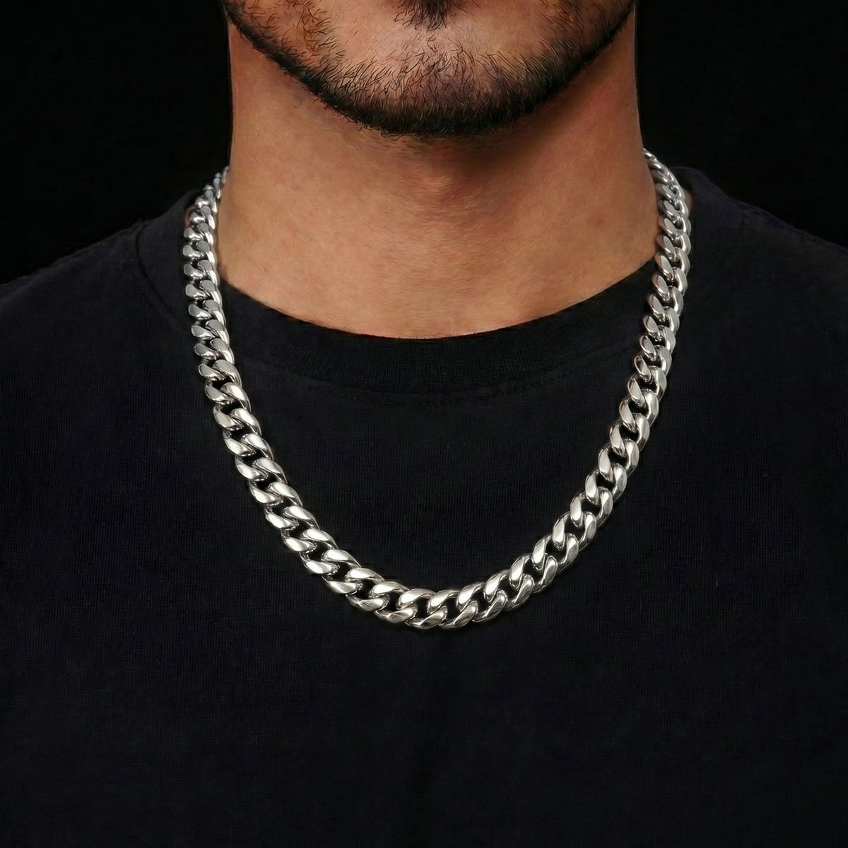 10 mm  Clasp Cuban Kette mit Zirkonia-Verschluss