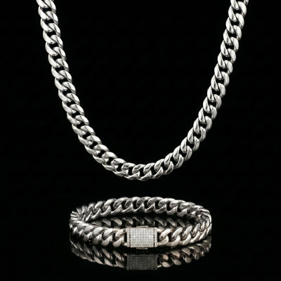 10 mm Clasp Cuban Set mit Zirkonia-Verschluss
