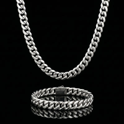 10 mm Clasp Cuban Set mit Zirkonia-Verschluss