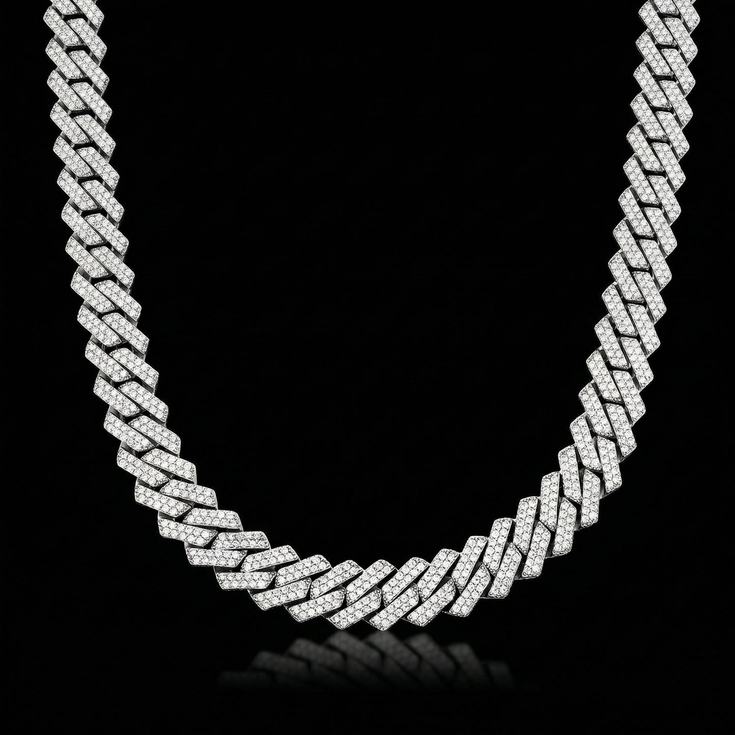 14 mm Moissanite Prong Cuban Kette