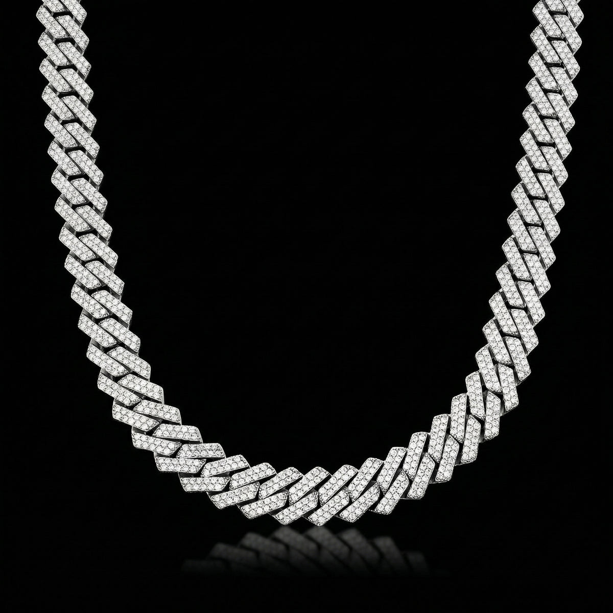 14 mm Moissanite Prong Cuban Kette