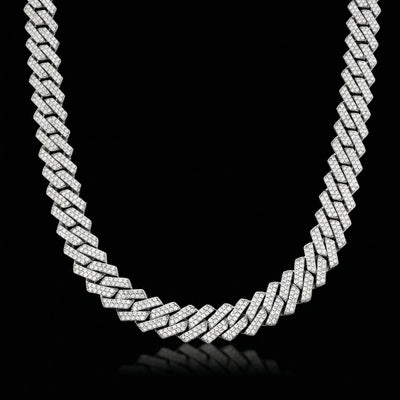 14 mm Moissanite Prong Cuban Kette