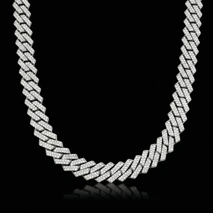 14 mm Moissanite Prong Cuban Kette