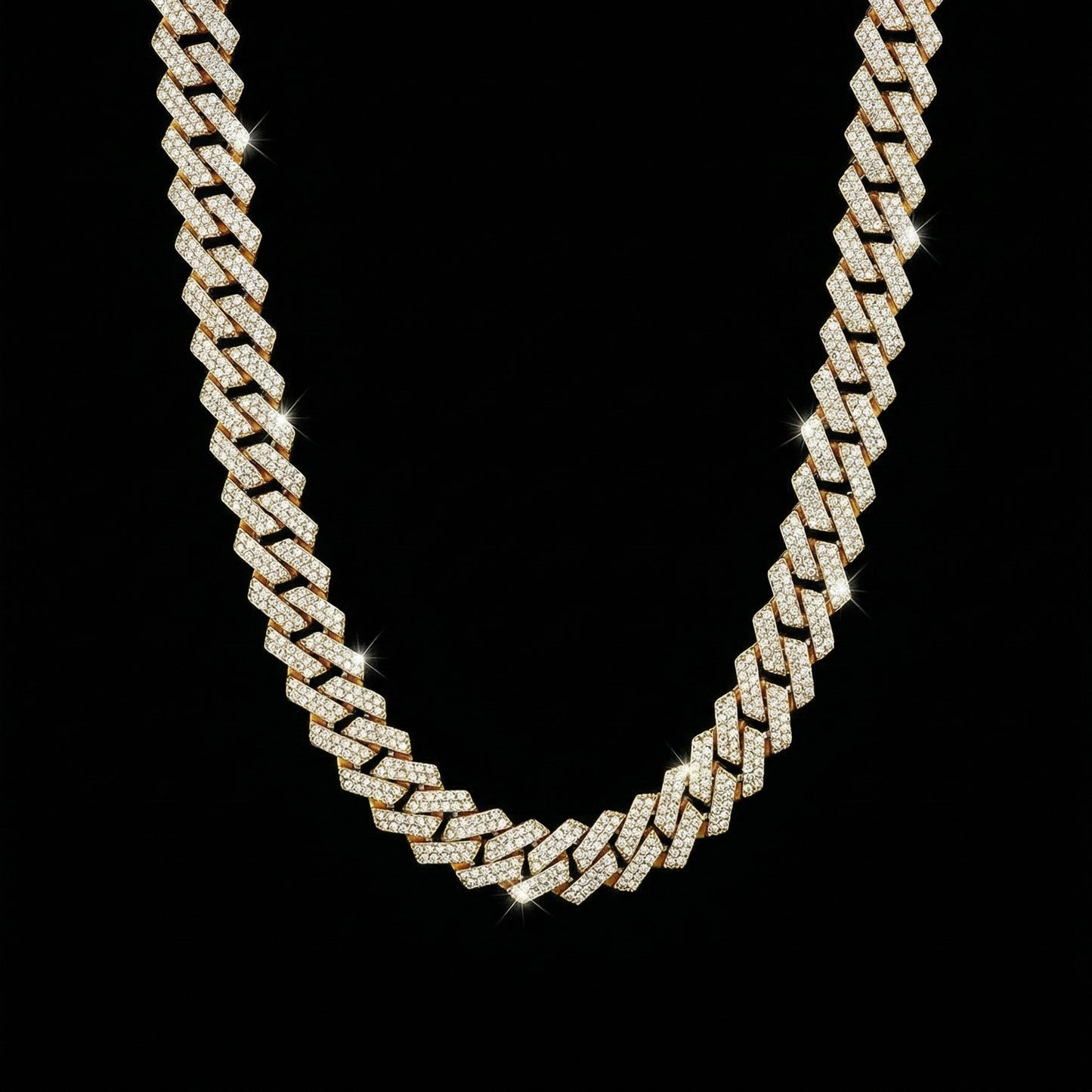 14 mm Moissanite Prong Cuban Kette