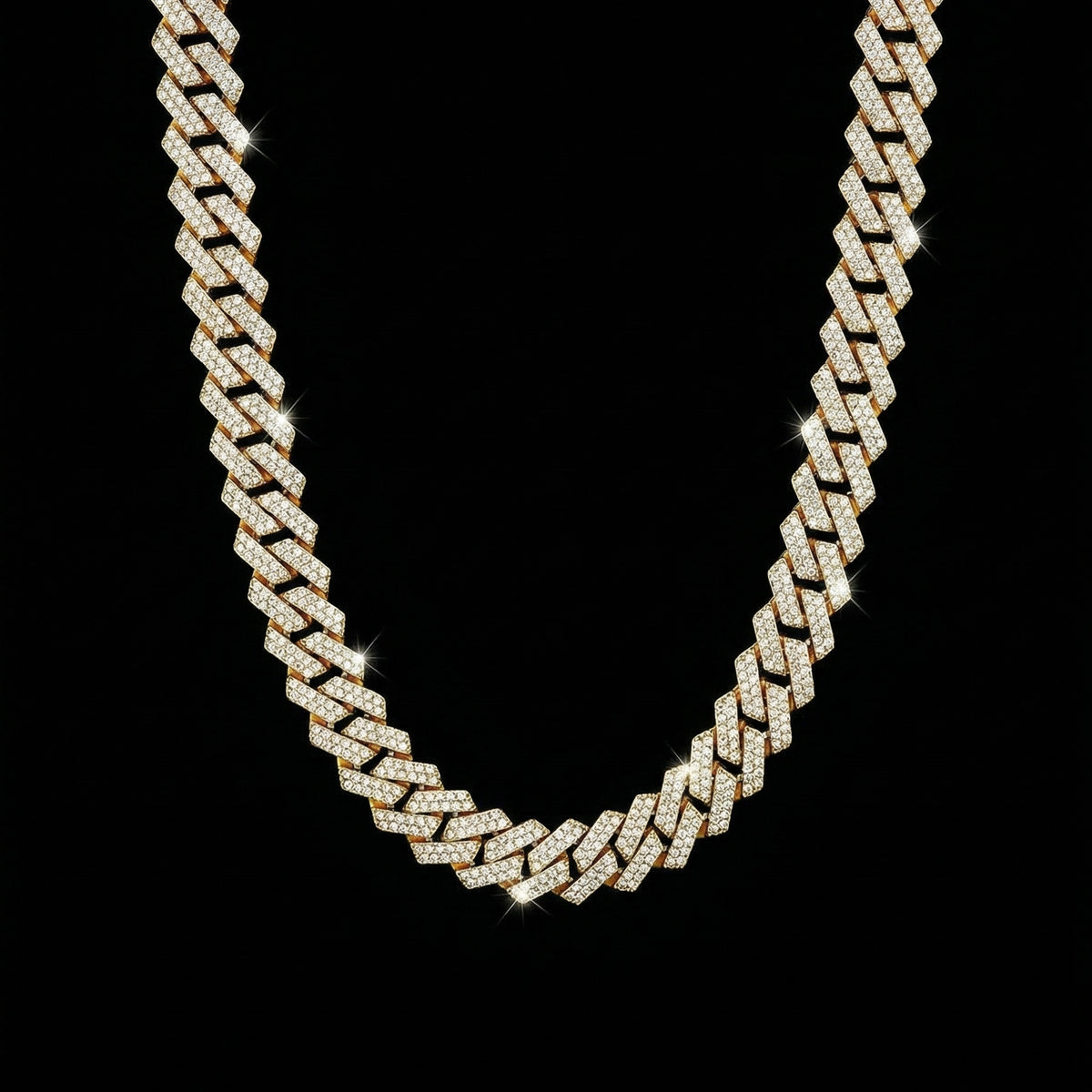 14 mm Moissanite Prong Cuban Kette