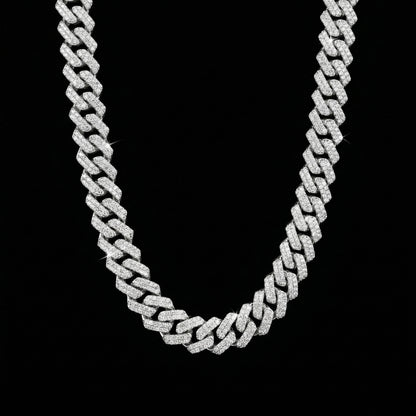 14 mm Moissanite Prong Cuban Kette