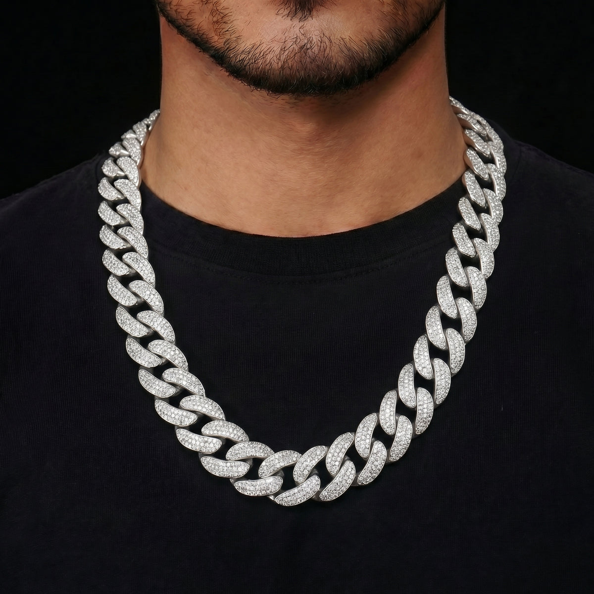 18 mm Moissanite Cuban Link Kette