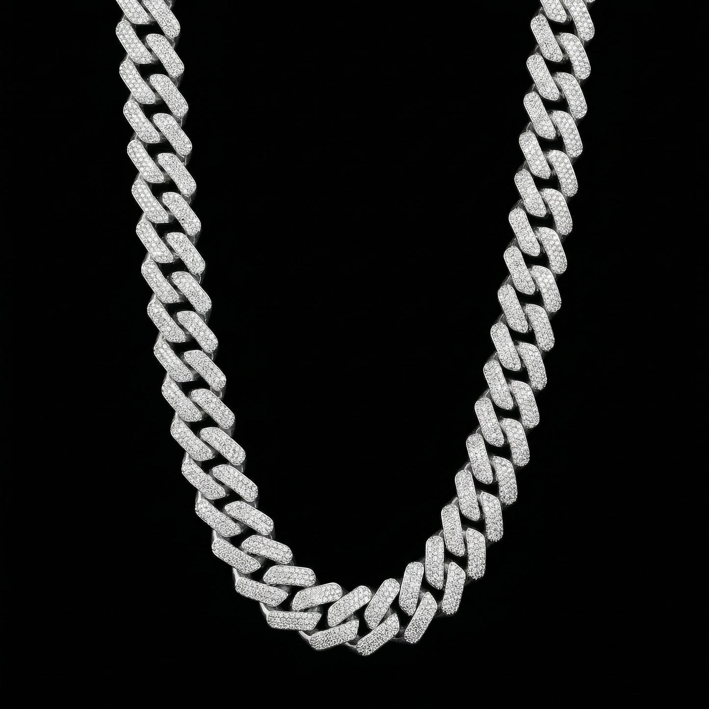 20 mm Moissanite Prong Cuban Kette