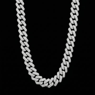 20 mm Moissanite Prong Cuban Kette
