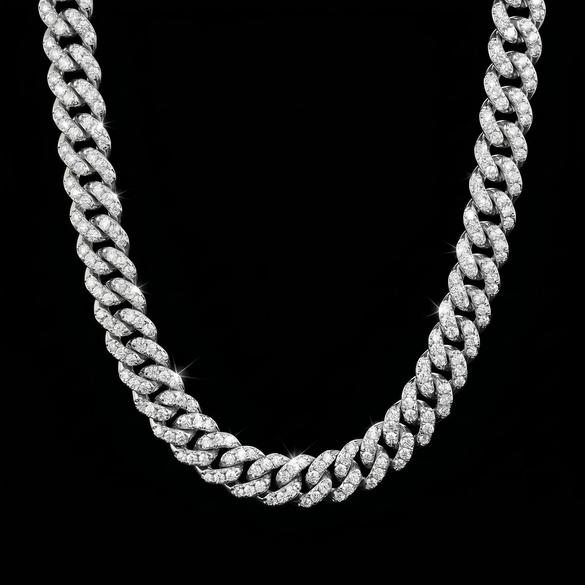 8 mm Moissanite Micro Cuban Link Kette