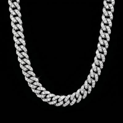8 mm Moissanite Micro Cuban Link Kette