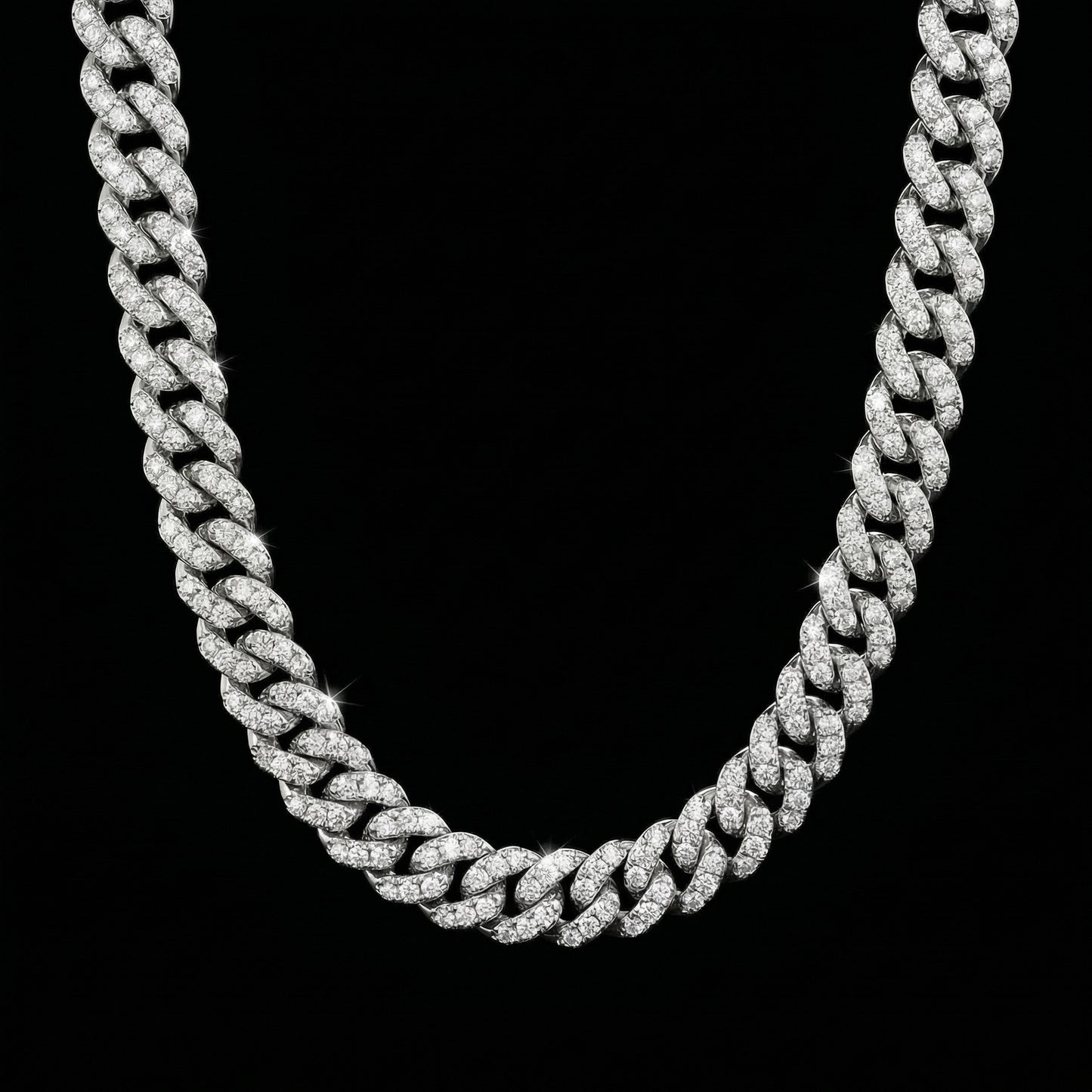 8 mm Moissanit Micro Cuban Link Kette