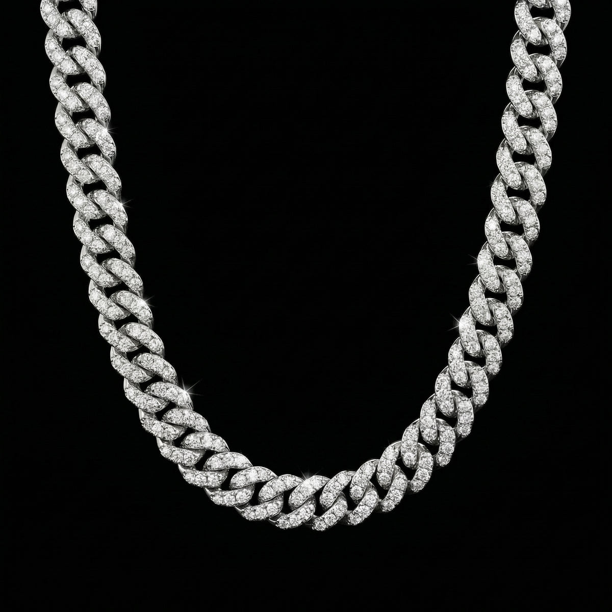 8 mm Moissanite Micro Cuban Link Kette
