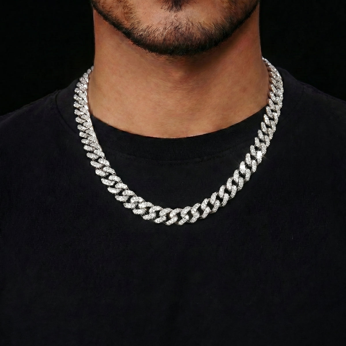 8 mm Moissanite Micro Cuban Link Kette