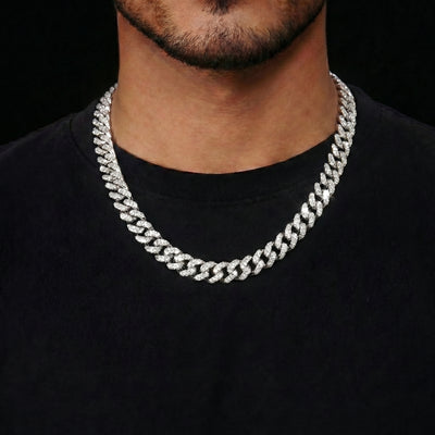 8 mm Moissanite Micro Cuban Link Kette