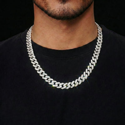 8 mm Moissanite Micro Cuban Link Kette