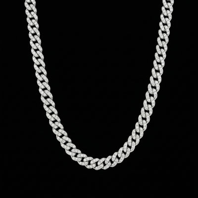 8 mm Moissanite Micro Cuban Link Kette