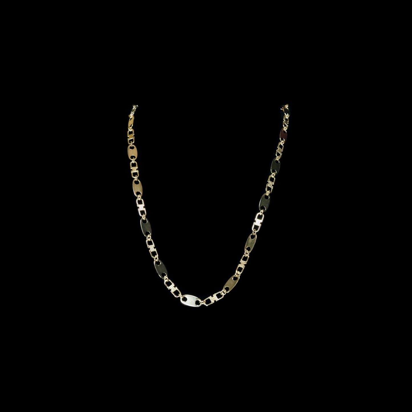 Plattenkette 14k Gold/Silber