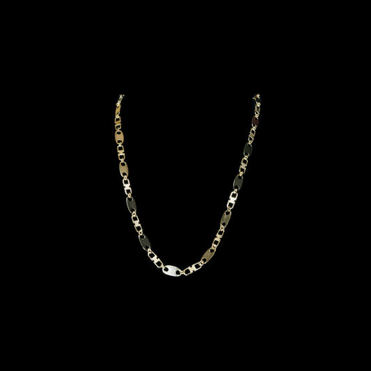 Plattenkette 14k Gold/Silber