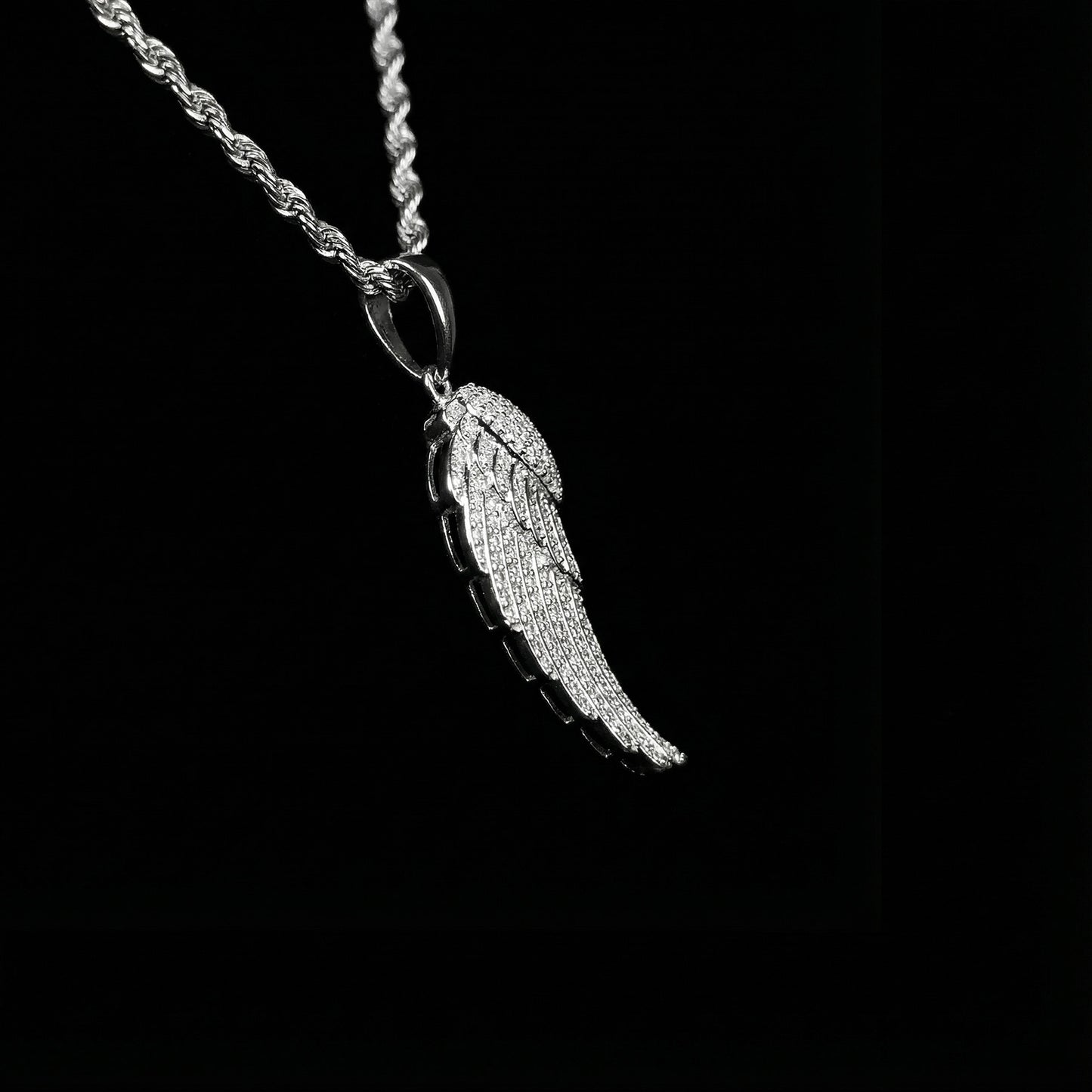 Angel Wing Anhänger Gold Iced Out