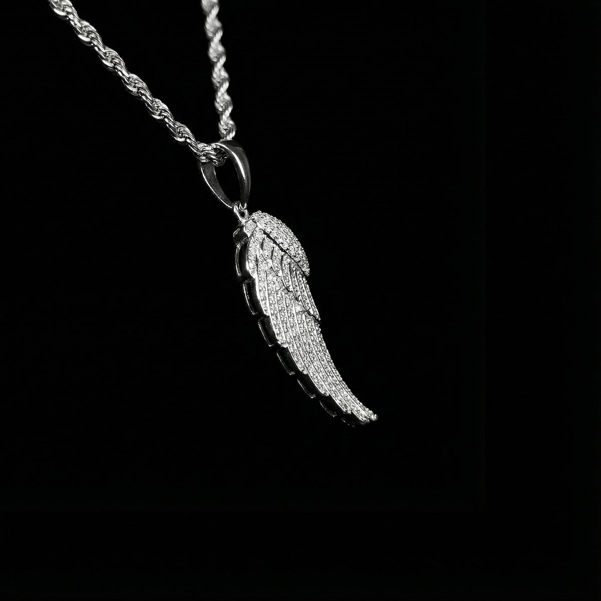 Angel Wing Anhänger Gold Iced Out
