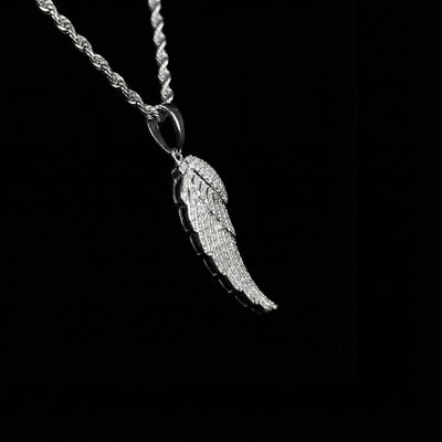Angel Wing Anhänger Gold Iced Out