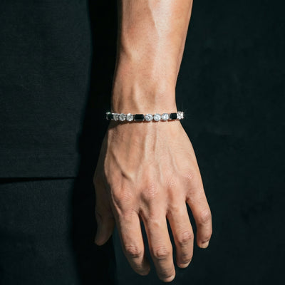 4 mm Black Baguette Tennis Armband