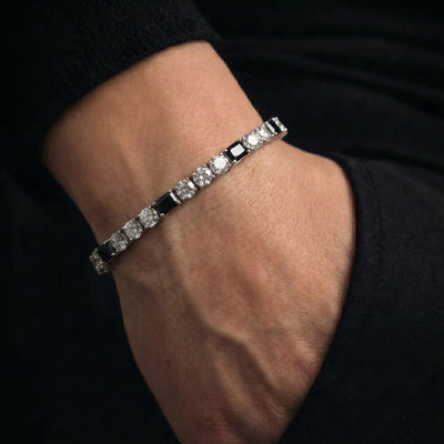 4 mm Black Baguette Tennis Armband