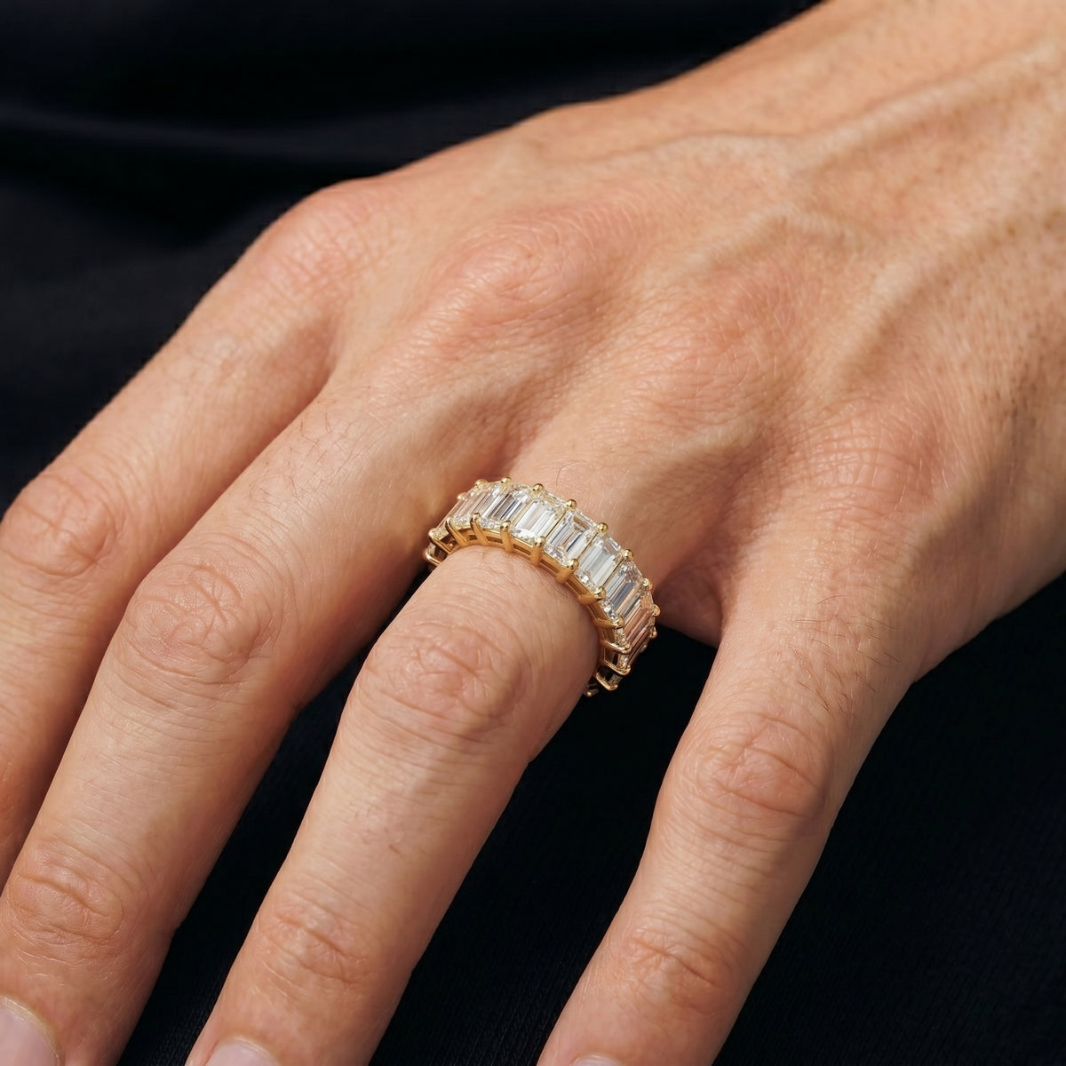 Emerald Cut Moissanite Ring