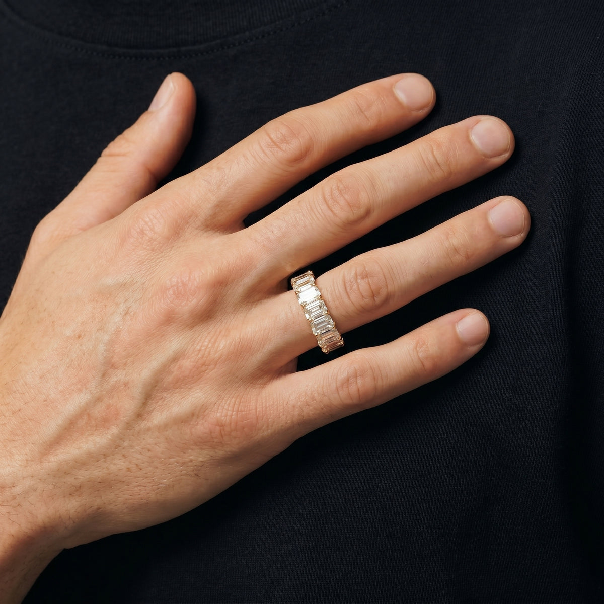 Emerald Cut Moissanite Ring